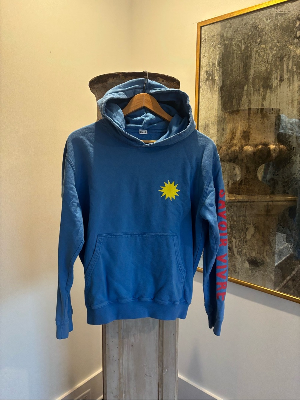 Clare V Blue Graphic Hoodie